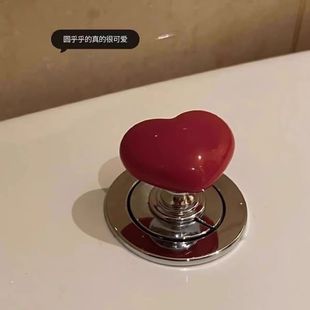 Shake the sound of the same toilet press button love-shaped handle long nail art special press toilet flush switch