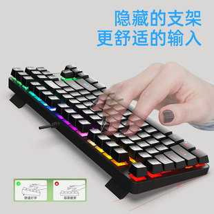 K87 металлическая механическая клавиатура 87 клавиш RGB светящаяся зеленая ось аксессуары для домашнего компьютера для общественного офиса Игра Киберспорт трансграничный