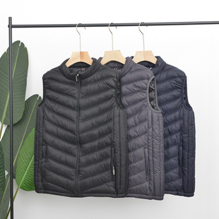 Middle-aged and old men's ultra-light high-grade vest men's cold-proof father's plus size light cotton coat men's vest to keep warm