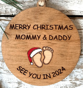 Трансграничные взрывы Merry Christmas Mommy and Daddy Рождественская елка подвеска для будущих родителей