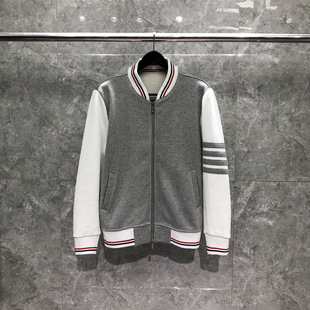 TIME BREATHE tb Collar Baseball Suit Spring New Classic Red White Blue Rib Cloth Sports Jacket