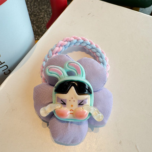 Cute Small Flower Hair Rope Cartoon Cute Head Rope High Elastic Twist Rubber Tendon Hanging Beads Hair Accessories