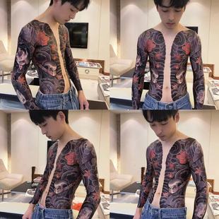 Old traditional Japanese cardigan tattoo stickers waterproof wear-resistant lasting 3-5 days simulation realistic