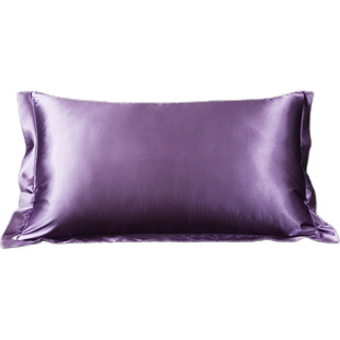 Foreign trade for solid color silk pillowcase single pillow towel AliExpress pillowcase satin ice silk wide-brimmed pillowcase