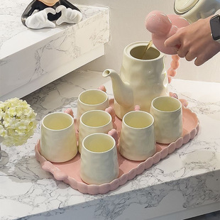 Cream Style Housewarming New Home Water Cup Home Set New Living Room Coffee Table High-End Ceramic Cup Tea Set Gift Box