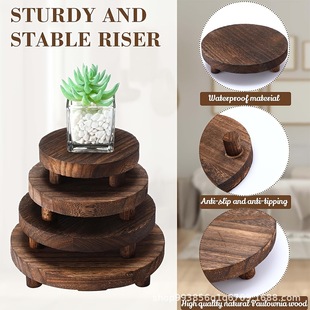 in stock Wooden Vertical Pipe Display Rack Green Plant Base Bracket Round Country Wooden Vertical Pipe Bracket Household Storage Rack