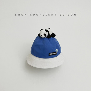 Cute Panda Doll Children's Fisherman Hat Spring and Autumn Summer Sunshade Baby Hat for Boys and Girls
