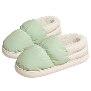 Down cloth cotton slippers women's bag heel waterproof indoor cotton shoes thick-soled household slippers warm cotton shoes men's wholesale