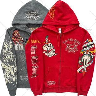American Gothic Rock Skull Bones Oversized Hoodie Men and Women Y2K Gothic