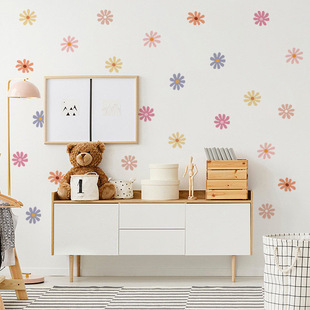 Travel Kang cross-border BOBO style colorful Daisy Wall stickers children's room warm wall layout bohemian style DIY stickers