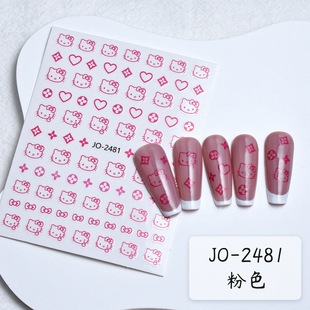 Cyber Celebrity hellokitty Nail Art Stickers Cartoon Kt Cat Cute Katie Cat Nail Stickers Small Decorations Explosions