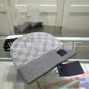Cross-border foreign trade autumn and winter L home curling wool hat female Net red all-match cold hat warm full printing knitted hat male