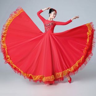 Opening Dance Big Dress Ethnic Dance Suit Xinjiang Dance Performance Women's Long Dress Choir Suit Song Dancing Suit