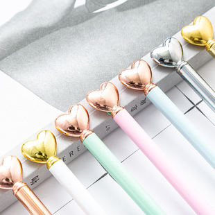 Spot Wholesale Metal Pen Heart Shape Ballpoint Pen Creative Gift Advertising Pen Printed Logo Ballpoint Pen