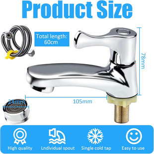 Cross-border 99 desktop single-cooled basin faucet 4-point quick-opening zinc alloy wash basin faucet copper core faucet