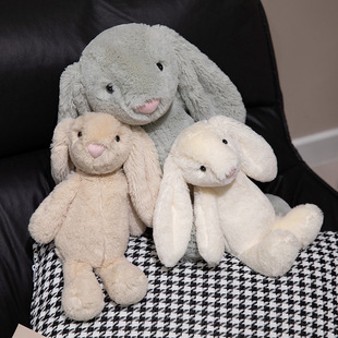 Cute Ear-hanging Rabbit Plush Toy Long Ear White Rabbit Doll Pacifying Rag Doll Children's Doll Birthday Gift
