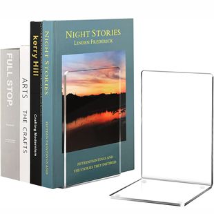 Simple transparent acrylic book stand L-type book holder piece block book board book shelf book shelf storage book holder cross-border