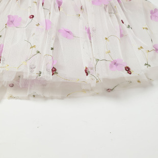 Girls' Skirt Mesh Pleated Princess Skirt 2023 Summer Children's Summer Dress Korean Style Western Style Puffy Yarn Short Skirt