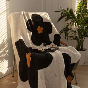 Ins Blogger Style Half-side Fleece Short Fleece Blanket Sofa Drama Blanket Office Nap Blanket Car Blanket Machine Washable