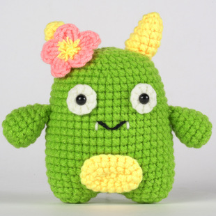 Amazon New Pink Green Monster Handmade diy Crochet Entry Material Package English Description Creative Handmade