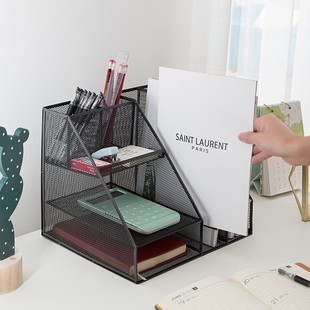Metal File Frame File Rack Office Desktop File Storage Box Vertical Multi-Layer Stationery Data Set Zhao Zhisun