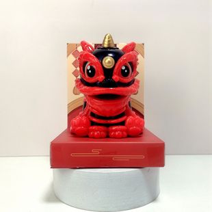 Solar Energy Lion Dance Chinese Style Lion Chinese Style Auspicious Lion Dance National Fashion Home Car Decoration Cute Annual Meeting Gift