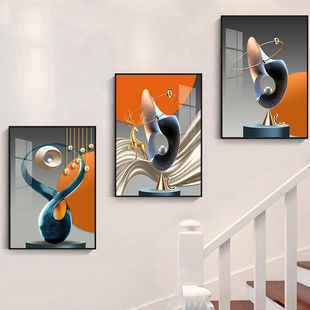 Light Luxury Sofa Background Wall Decoration Simple Modern Mural High-end Atmospheric Living Room Background Wall Hanging Painting Stairs Painting