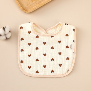 Baby Bib 6-layer Pure Cotton Gauze Slippery Towel Newborn U-shaped Bib Four Seasons Anti-spitting Milk Enlarge Bib