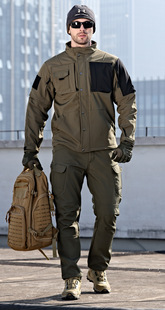 Rhinoceros 2.0 Soft Shell Tactical Jacket Men's Outdoor Soft Shell Shark Skin Warm Jacket Autumn and Winter Fleece Plus Warming Jacket