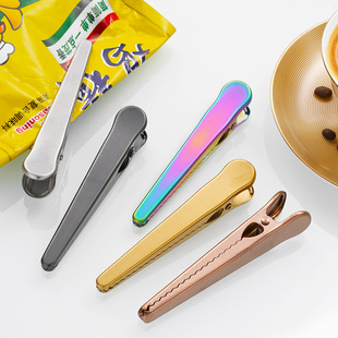 Source manufacturers stainless steel clip Amazon cross-border household milk powder coffee bag alligator clip
