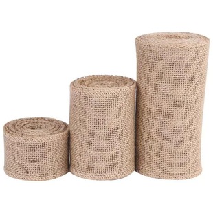 Primary color linen roll DIY handmade Christmas craft linen strip natural hemp rope 50*50 jute fabric