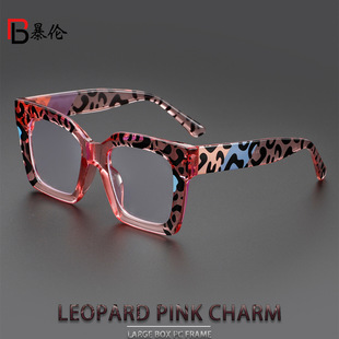 2024 cross-border modern color matching large frame slimming plain-looking glasses frame European and American fashion anti-blue light flat mirror BL922