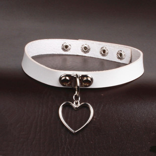 European and American punk simple pu leather love heart pendant collar jewelry factory direct neck chain neck chain necklace