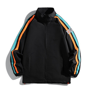 Casual Jacket Men's Spring and Autumn New Style Vertical Collar Jacket Men's Loose Trendy Brand New Style Handsome Spring Dress