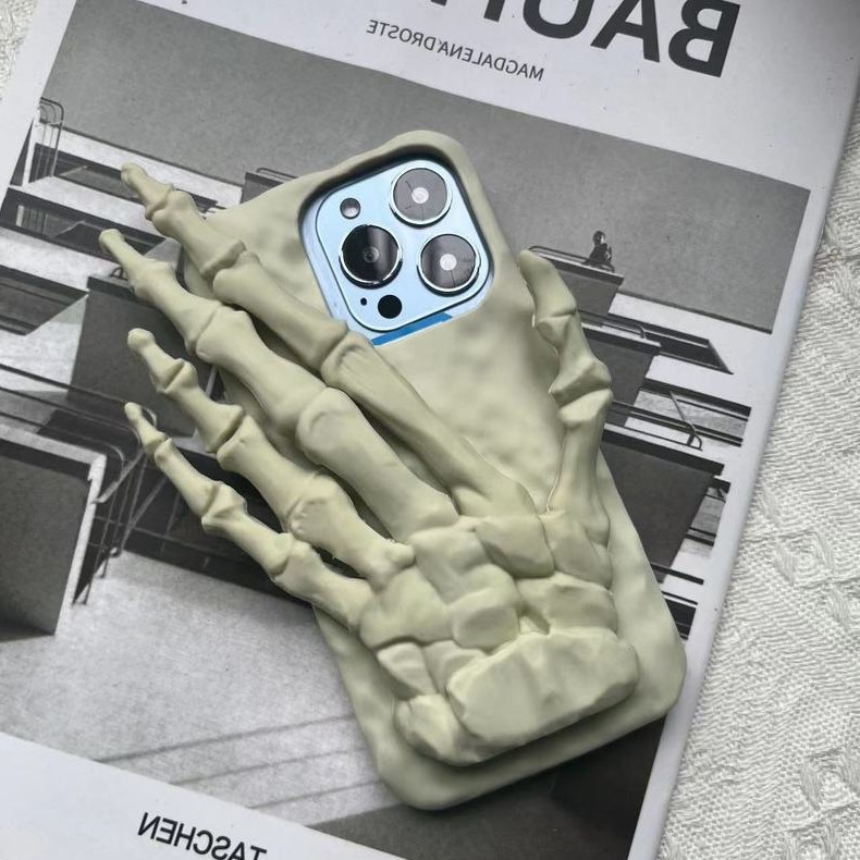 Skull Hand Creative Drop-Proof Full Coverage iPhone 16 Pro Case
