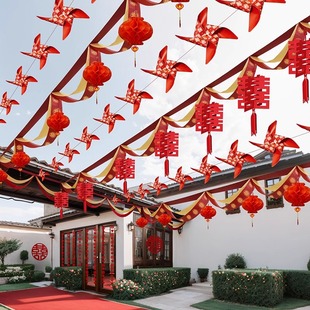 Wedding Yard Decoration Rural Courtyard Wedding Exterior Decoration Wedding Lantern Windmill Hanging Decoration Wedding Room Supplies