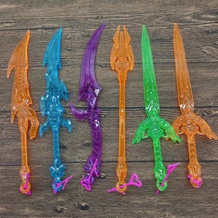 Children's Toy Assassin Crystal Weapon Knife Gun Sword Axe Plastic Toy King Hero Weapon Sword Model