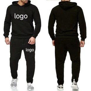 Autumn and Winter Pullover Sports Hooded Sweater for Men and Women Warm Two-piece Loose Hoodie Pants Jogging suit