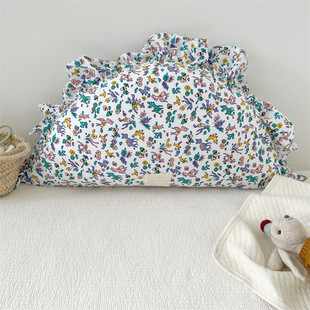 Korean Style Cute Cylindrical Pillow Floral Fresh Style Dumpling Shape Pillow Baby Bedside Anti-collision Cushion with Core