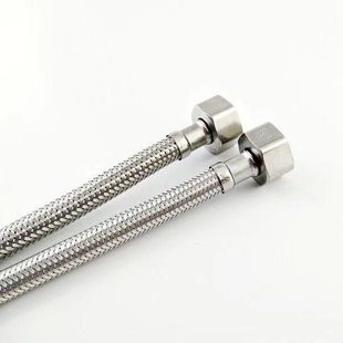 Basin vegetable basin faucet hot and cold water inlet hose stainless steel braided pointed tube water supply high pressure single head hose