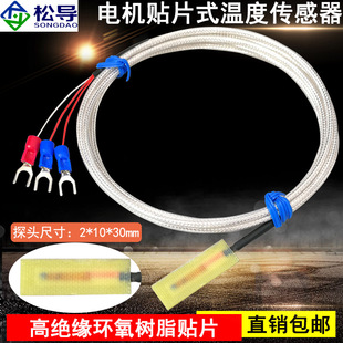 Resin patch type pt100 platinum thermal resistance surface insulation motor temperature measuring probe copper bar temperature sensor