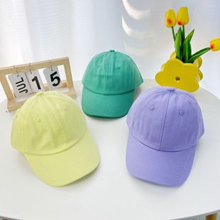 Children's Baseball Cap Cross-border All-match Candy-colored Cap Girls Thin Cotton Solid Color Baby Curved Eave Sun Hat