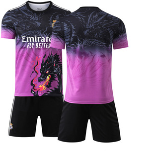 2526 Real Madrid Special Edition Dragon Pattern Football Suit Black Purple No.9 Mbappe Jersey 5 Bellingham 7C Luo Jersey