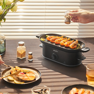 olayks Export Original Japanese Mini Electric Oven Home Smokeless Barbecue Small Electric Grill Pan Multi-function Barbecue Pot