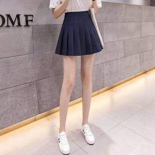 Pleated Skirt Women's Autumn and Winter Half Skirt New Woolen Thickeneded High-Waisted Short Skirt Black Slimming Look Large Size A-Line Culottes