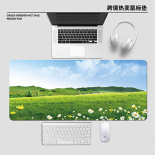 Cross-border Mouse Pad Beautiful Scenery Computer Keyboard Pad Mouse Pad Oversized Dirty-resistant Office Desk Pad