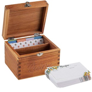 Cross-Border Recipe Storage Wooden Box Home Kitchen Flip-Top Recipe Card Storage Box Handwritten Diary Cardboard Gift Box