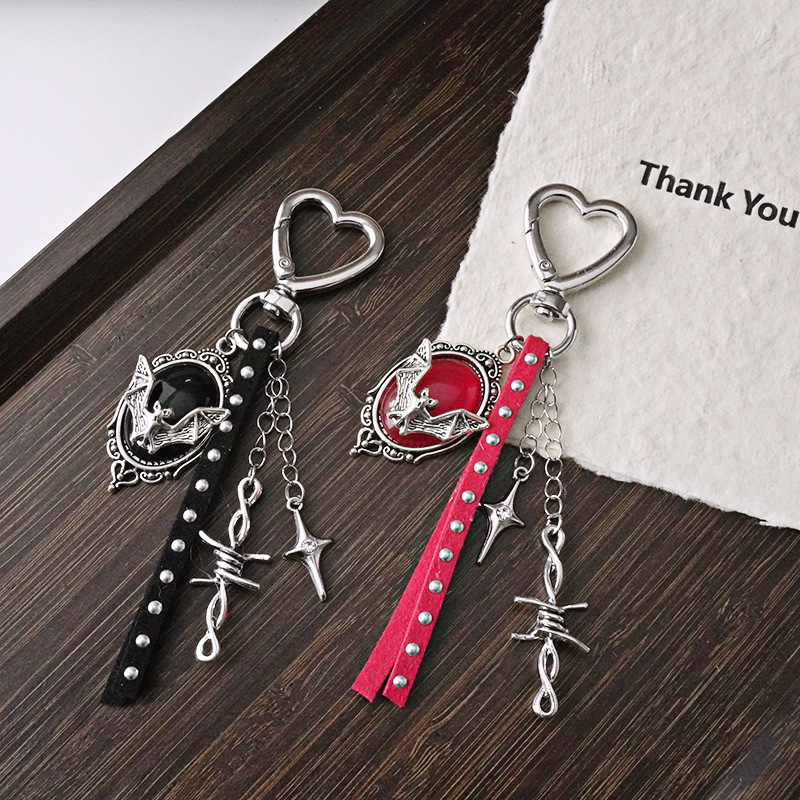Cross-Border Popular Item: European and American Gothic Cross Halloween Personalized Keychain, Bag Pendant, Small Accessory Decoration