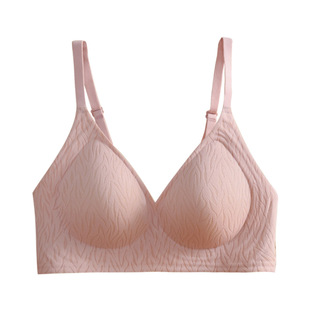 Underwear women's new products gather upper support soft support jacquard lace without steel ring beautiful back seamless text bra factory outlet