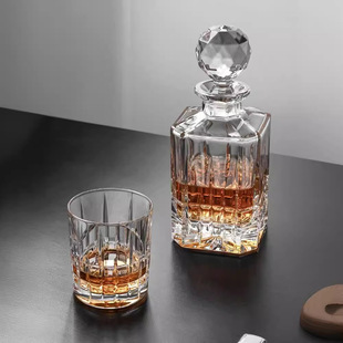 Czech Imported BOHEMIA Crystal Glass Wine Set Classic Carved Whiskey Glass Wine Bottle